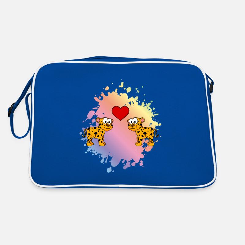 Amour de couple comique léopard Sac Retro