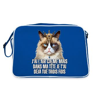 J'ai l'air calme mais dans ma tête je t'ai tué - Sac Retro - bleu/blanc - Dos
