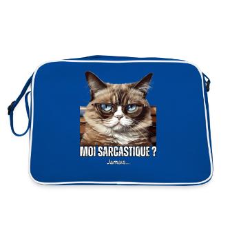 Moi sarcastique ? jamais humour propriétaire chats - Sac Retro - bleu/blanc - Dos