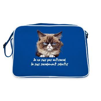 Je ne suis pas antisocial je suis socialement - Sac Retro - bleu/blanc - Dos