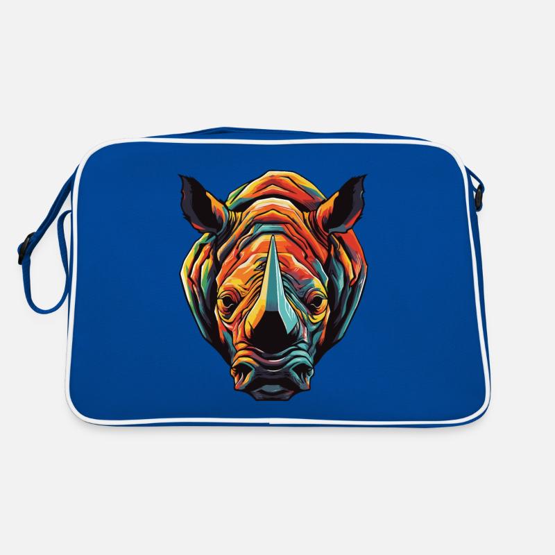 Nashorn Portrait Retro Tasche