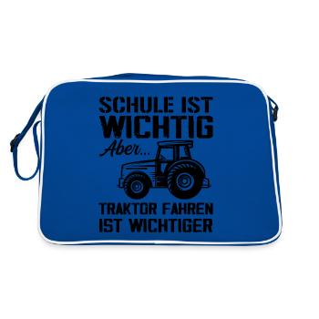 Traktor Trecker Traktoren Geschenk - Sac Retro - bleu/blanc - Dos