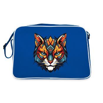 Cat Head - Retro Bag - blue/white - Back