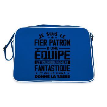 Je Suis Le Fier Patron D'une équipe - Sac Retro - bleu/blanc - Dos
