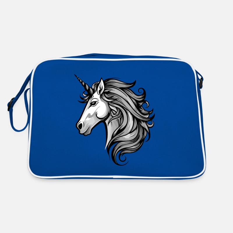 Einhorn Kopf Retro Tasche