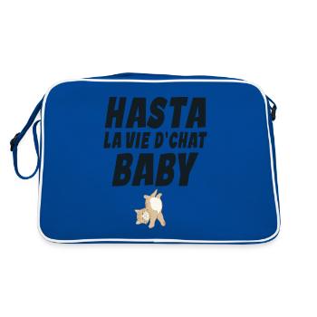 Chat - Amoureux des Chats - Chat Humour - Sac Retro - bleu/blanc - Dos