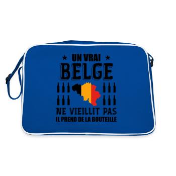 Belgique - Belgique Humour - Je Suis Belge - Sac Retro - bleu/blanc - Dos