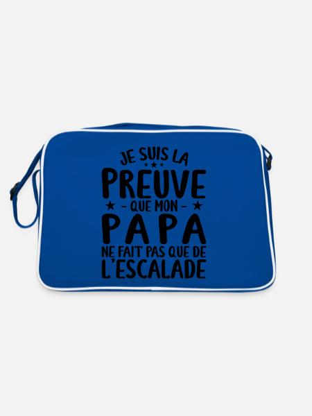 Preuve Que Papa Ne Fait Pas Que De L'escalade - Sac Retro - bleu/blanc - Dos