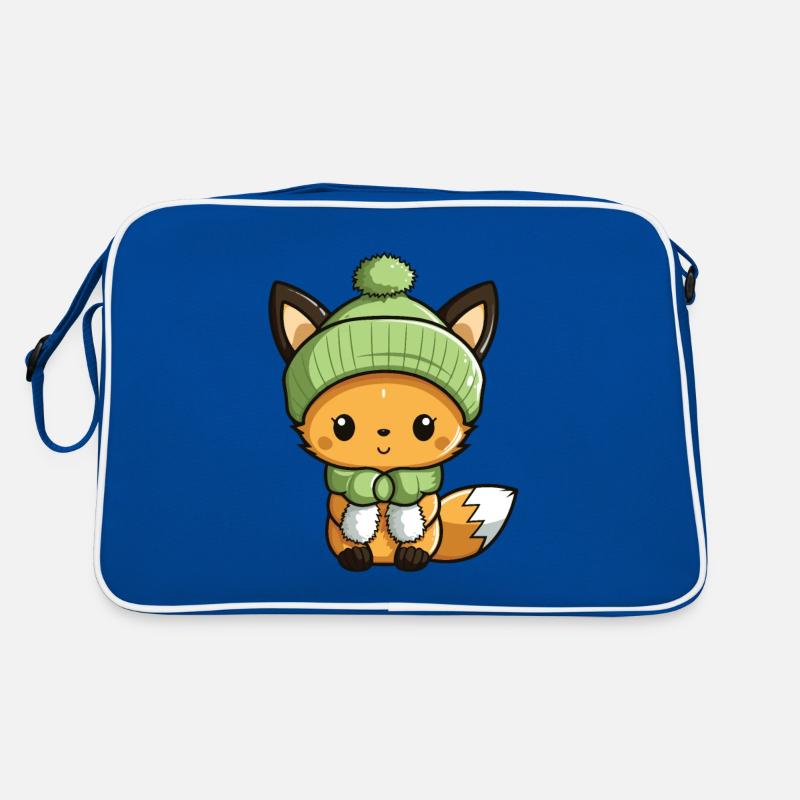 Fox Cute Winter Comic Hat Retro Bag