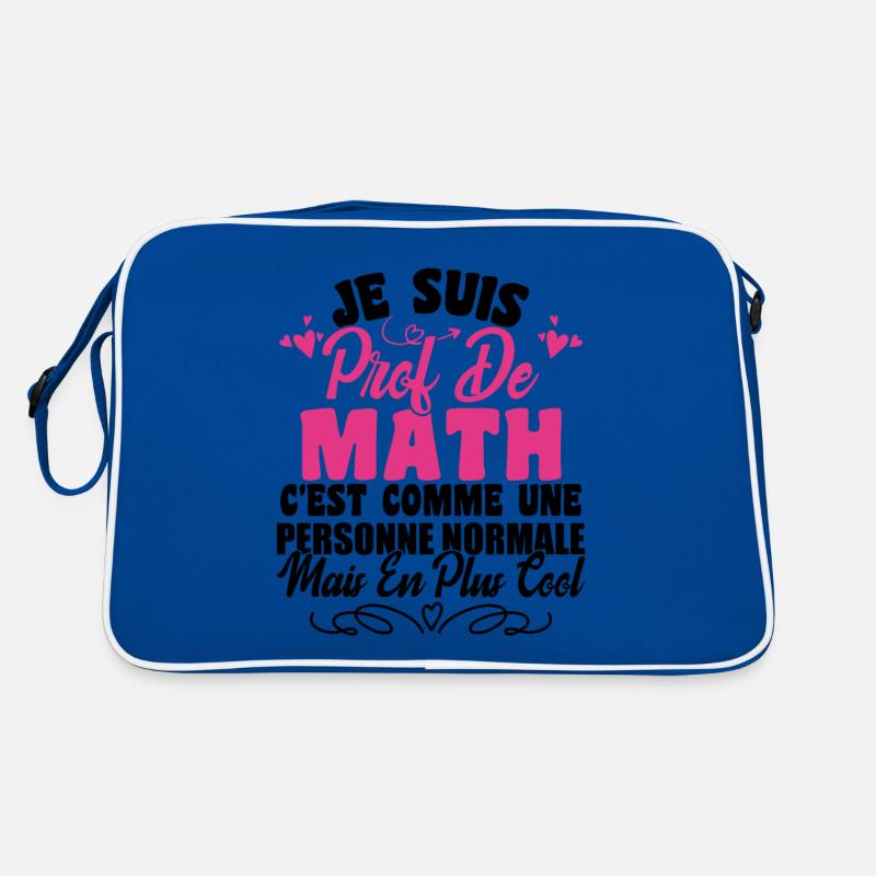Je Suis Prof De Maths - Sac Retro - bleu/blanc
