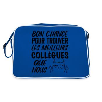 Idée Cadeau Collègue. Départ Collègues Retraite. - Sac Retro - bleu/blanc - Dos