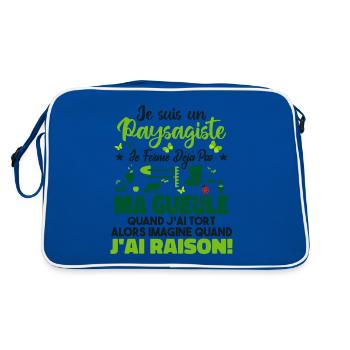 Paysagiste Paysagisme Paysagiste Aménagement - Sac Retro - bleu/blanc - Dos