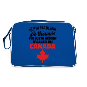 J'ai Juste Besoin D'aller Au Canada Cadeau Voyage - Sac Retro - bleu/blanc - Dos