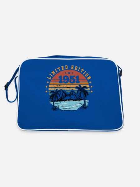 1951 Cadeau Anniversaire Vintage Rétro Né en 1951 - Sac Retro - bleu/blanc - Dos