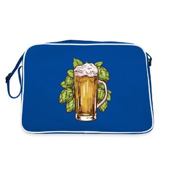 Beer glass, hops, malt, beer - Retro Bag - blue/white - Back