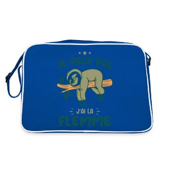 Je Peux Pas J'ai La Flemme Cadeau Drôle - Sac Retro - bleu/blanc - Dos