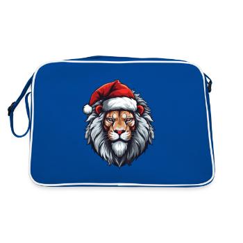 Lion Portrait Christmas - Retro Bag - blue/white - Back