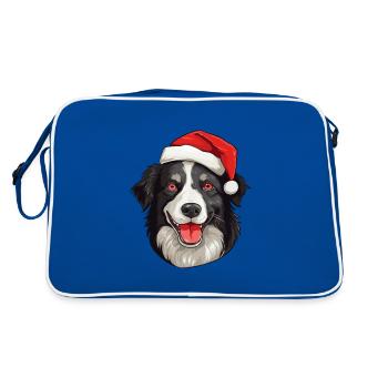 Border Collie chien Noël - Sac Retro - bleu/blanc - Dos
