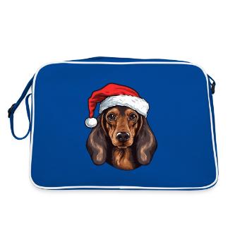 Teckel Chien Teckel de Noël - Sac Retro - bleu/blanc - Dos