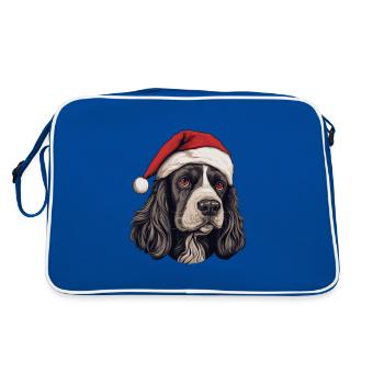 Cocker Spaniel tête de chien Portrait de Noël - Sac Retro - bleu/blanc - Dos