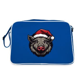 Portrait de Noël tête de sanglier - Sac Retro - bleu/blanc - Dos