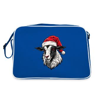 Goat Head Christmas Portrait - Retro Bag - blue/white - Back
