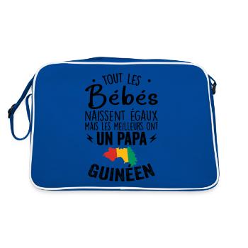 Bébés égaux meilleurs ont un papa Guinéen - Sac Retro - bleu/blanc - Dos