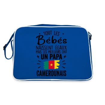 Bébés égaux meilleurs ont un papa Camerounais - Sac Retro - bleu/blanc - Dos