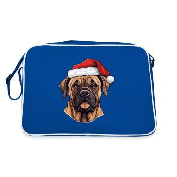 Boerboel chien Noël drôle Noël - Sac Retro - bleu/blanc - Dos