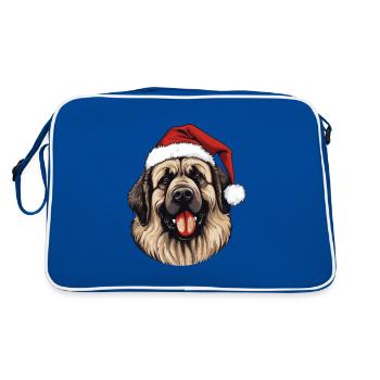 Leonberger Dog Christmas Funny Xmas - Retro Bag - blue/white - Back
