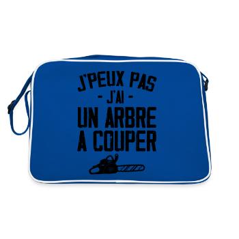 J'peux Pas J'ai Un Arbre A Couper Humour Cadeau - Sac Retro - bleu/blanc - Dos