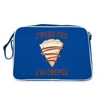 J'peux Pas J'ai Crêpes Cadeau Humour Drole - Sac Retro - bleu/blanc - Dos