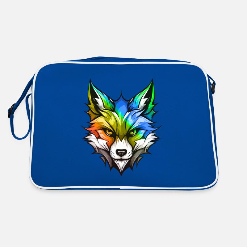 Fuchs Kopf Bunt Retro Tasche