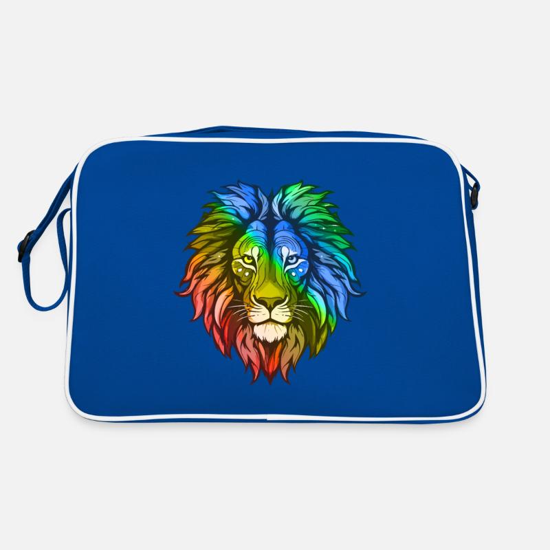 Löwe Kopf Bunt Retro Tasche