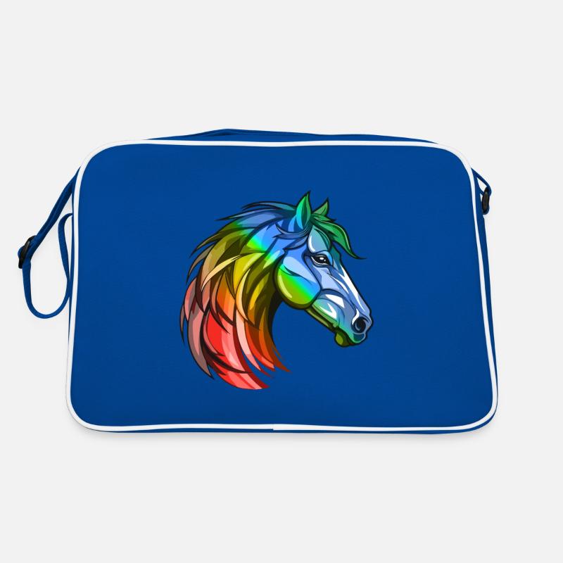Tête de cheval colorée Sac Retro