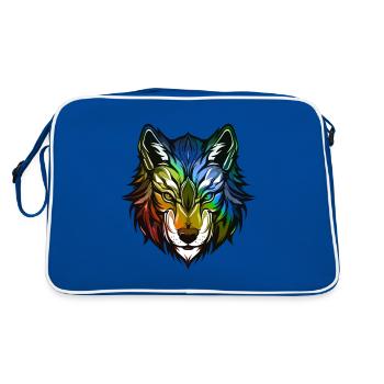 Wolf Head Colorful - Retro Bag - blue/white - Back