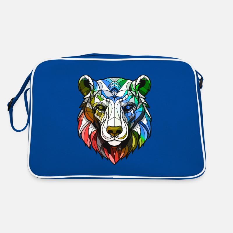 Polar Bear Head Polar Bear Colorful Retro Bag