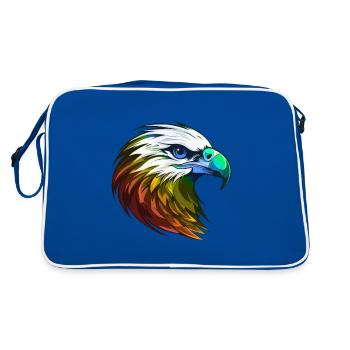 Tête d’aigle colorée - Sac Retro - bleu/blanc - Dos