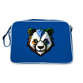 Panda Head Colorful - Retro Bag - blue/white - Back