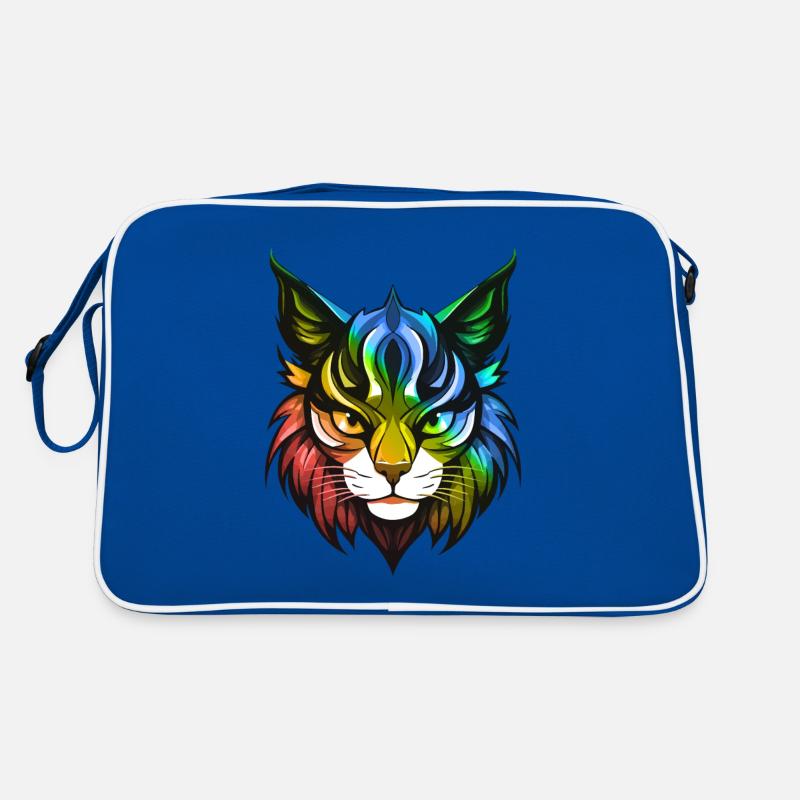 Katze Symbol Kopf Bunt Retro Tasche