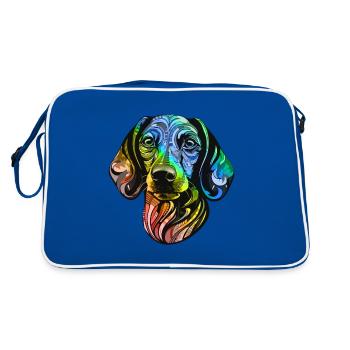Teckel Tête De Chien Teckel Coloré - Sac Retro - bleu/blanc - Dos
