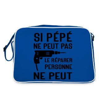 Si Pépé ne peut pas le Réparer Cadeau Pépé - Sac Retro - bleu/blanc - Dos