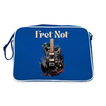Fret Not Funny Quote Guitar Teacher - Retro Bag - blue/white - Back