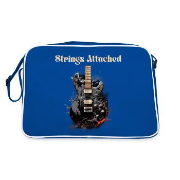 Strings Attached Funny Quote Guitar Teacher - Retro Bag - blue/white - Back