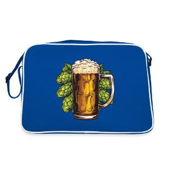 Beer glass, hops, malt, beer - Retro Bag - blue/white - Back