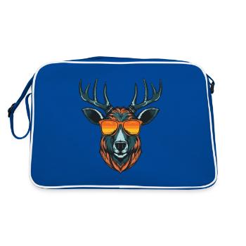 Deer Head Portrait Cool - Retro Bag - blue/white - Back