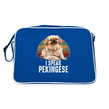 i speak pekingese - Retro Bag - blue/white - Back