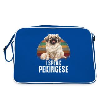 i speak pekingese - Retro Bag - blue/white - Back