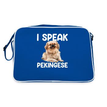 i speak pekingese - Retro Bag - blue/white - Back