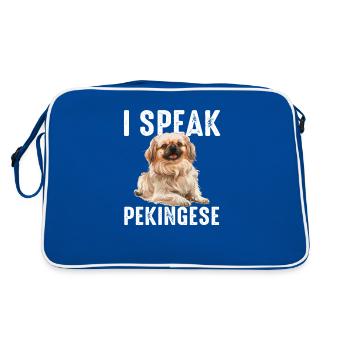 i speak pekingese - Retro Bag - blue/white - Back